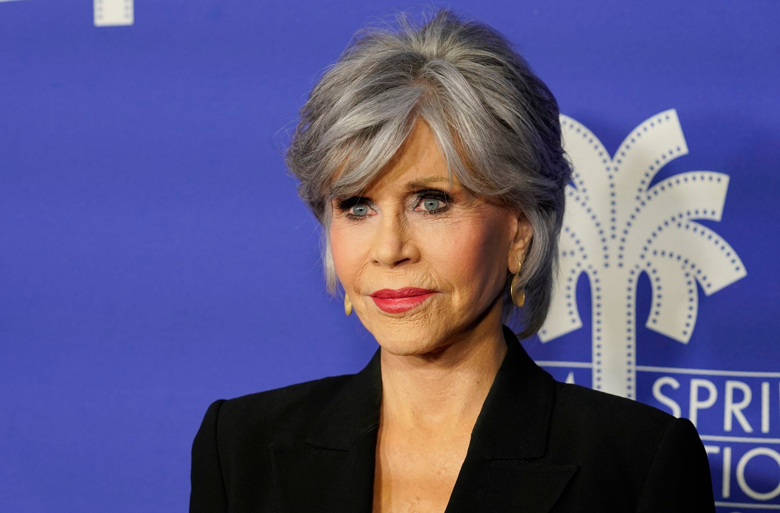 Jane Fonda, a cast member in "80 for Brady," poses at the premiere of the film at the Palm Springs International Film Festival.