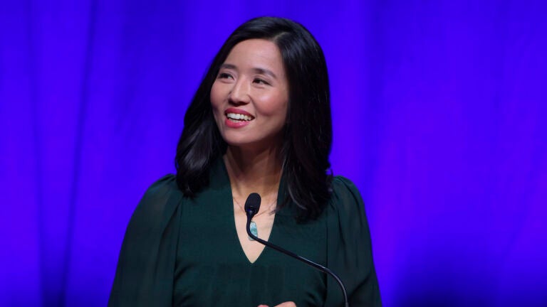 Mayor Michelle Wu, delivering her first State of the City Address at MGM Music Hall at Fenway