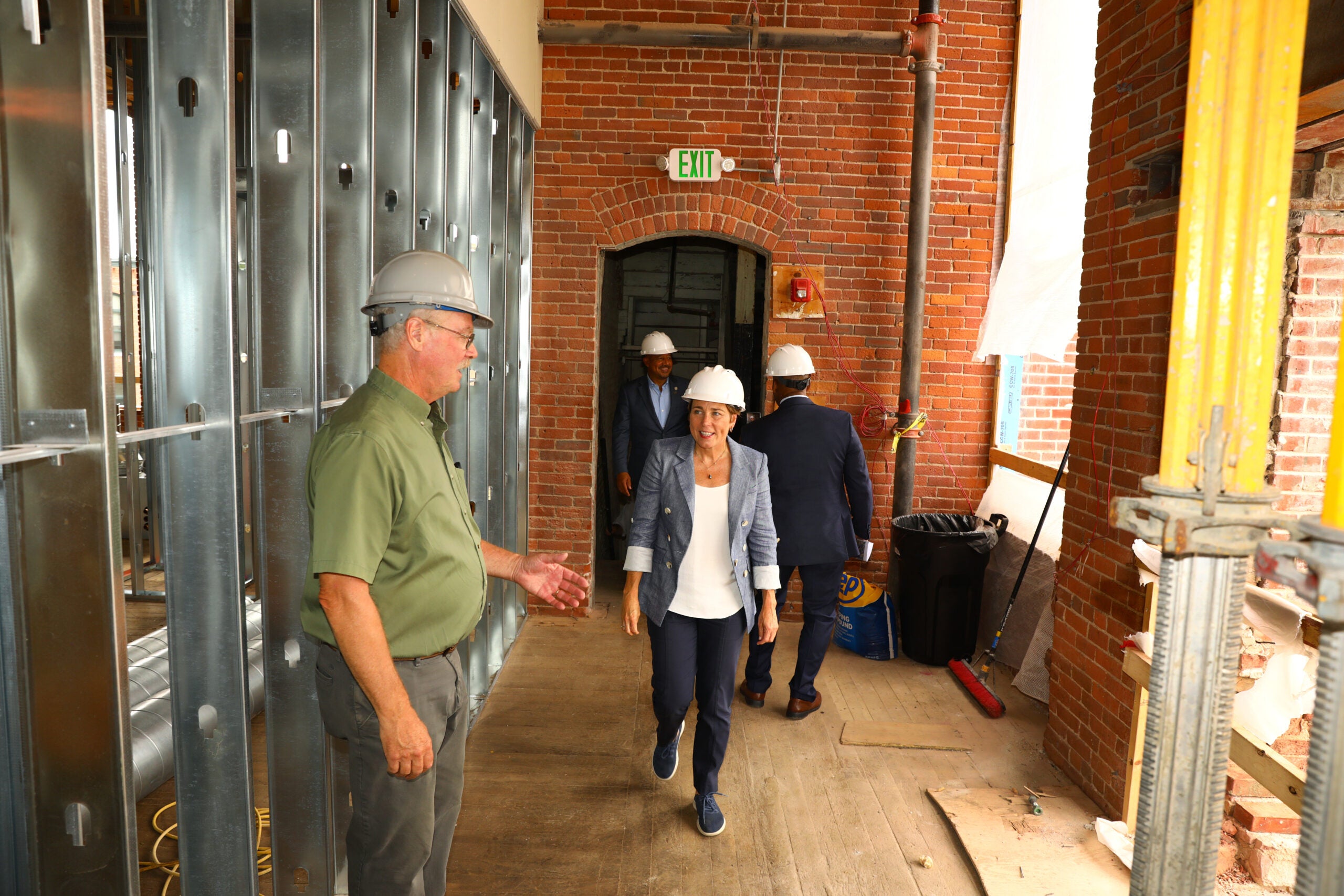 While campaigning for governor, Maura Healey toured a portion of the former Marriner Mill that’s being developed into mixed-income rental housing. On Thursday, Healey filed her first piece of legislation, targeting infrastructure, economic development, and housing.