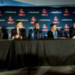 Rafael Devers was smiling in the center of a packed dais for Wednesday's official announcement of his 10-year contract extension with the Red Sox.