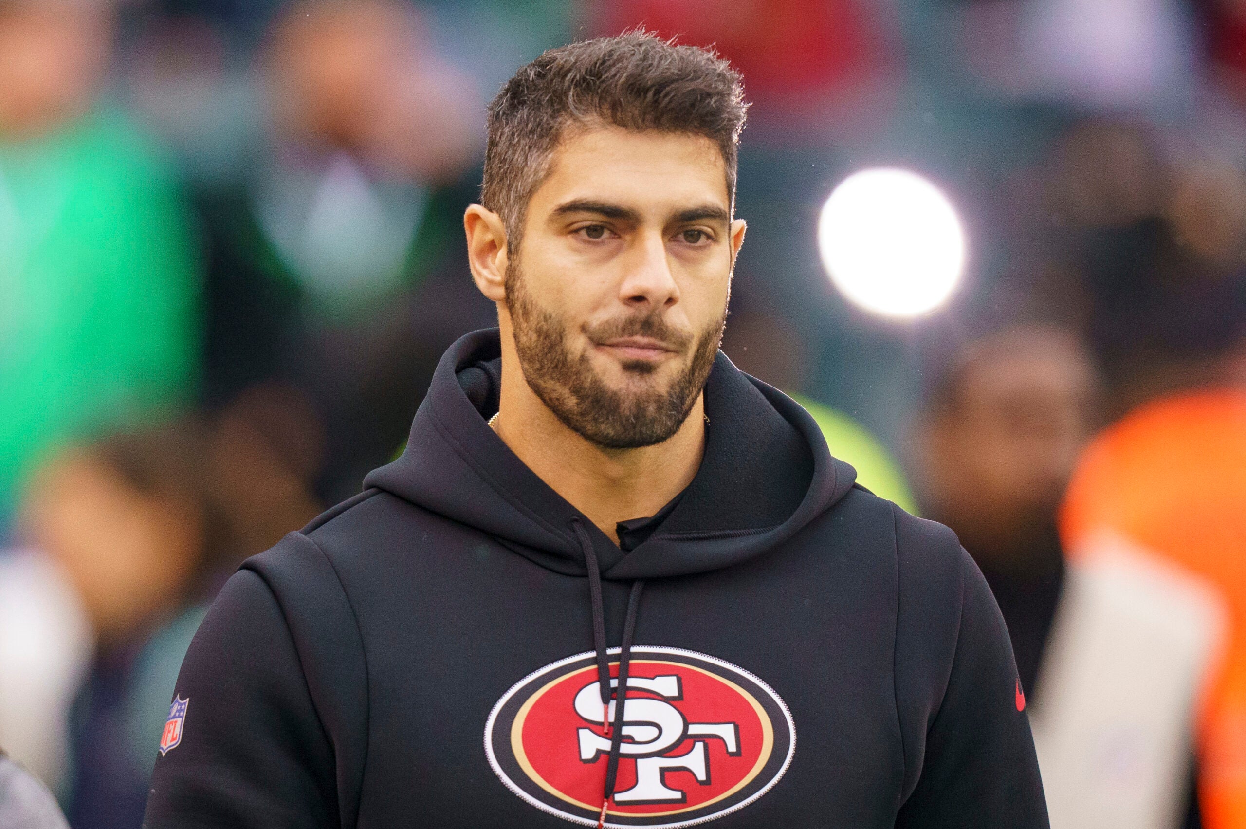 Watch: 49ers QB Jimmy Garoppolo calls Erin Andrews 'baby'