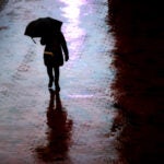 Rain in Boston in the early morning