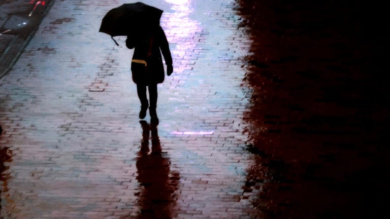 Rain in Boston in the early morning