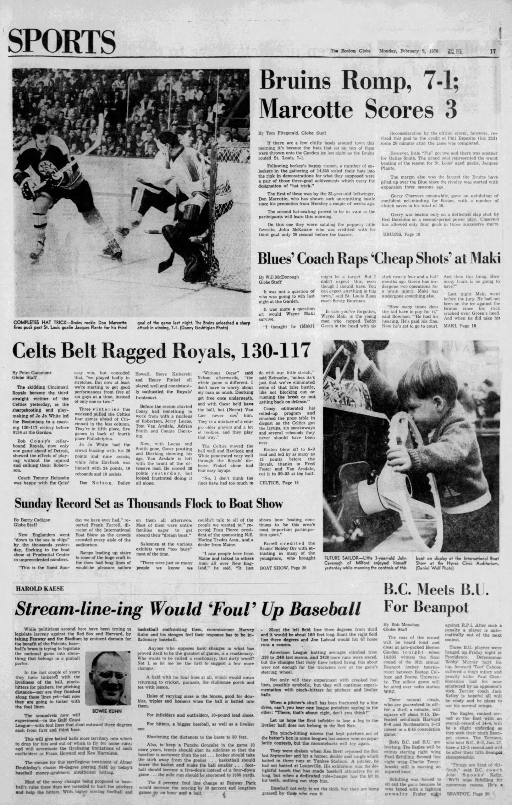 1970 Boston Globe Sports