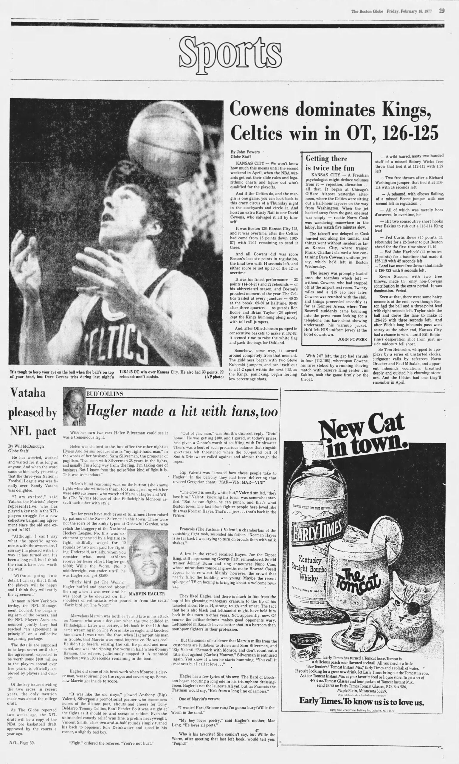 Dave Cowens Celtics 1977 Boston Globe