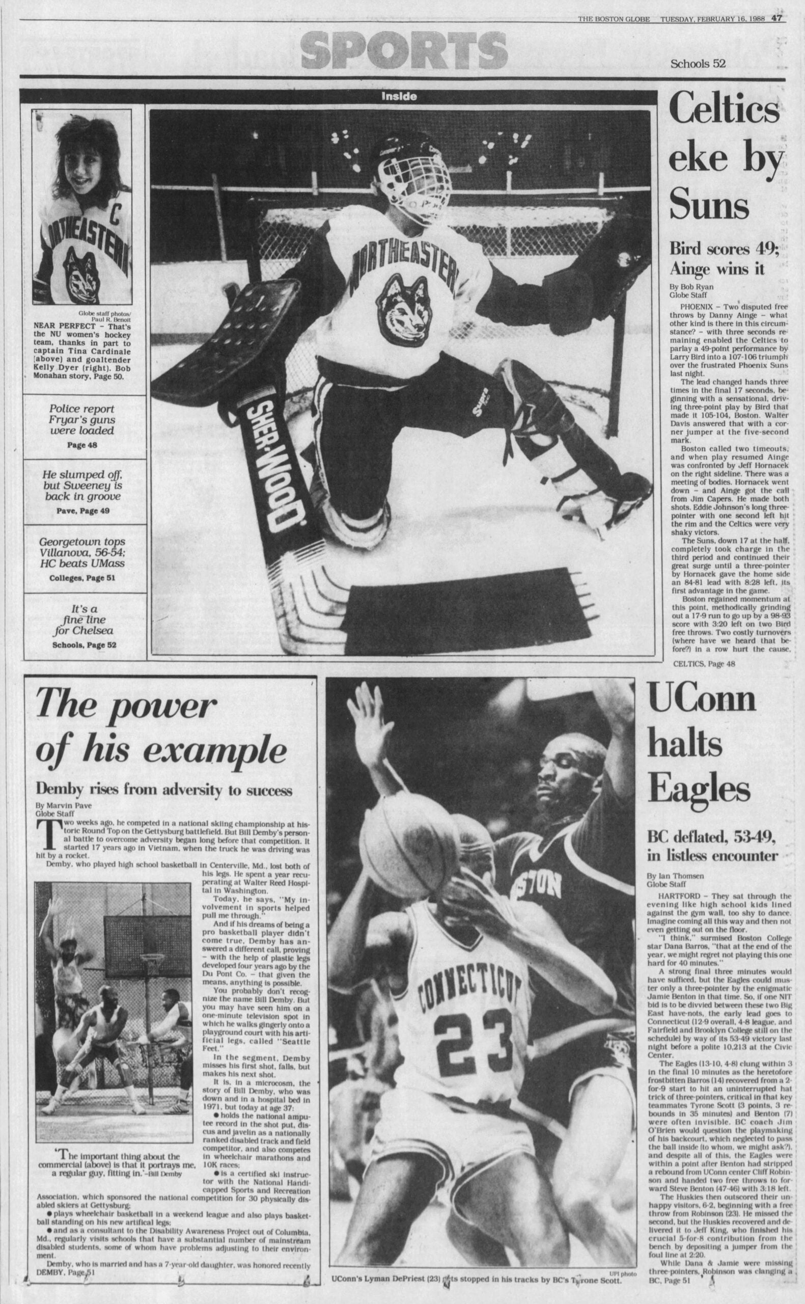 Larry Bird Celtics Boston Globe 1988