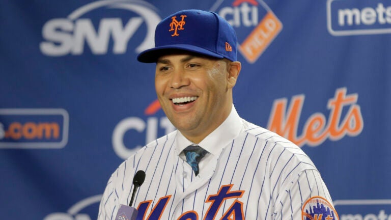 Carlos Beltran at his introductory press conference in 2019.