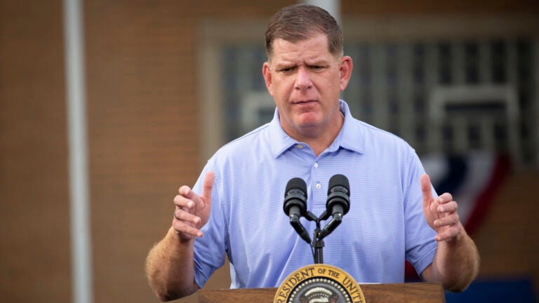 Secretary of Labor Marty Walsh speaks before President Joe Biden at a United Steel Workers of America Labor Day event in West Mifflin, Pennsylvania, Monday, Sept. 5, 2022.