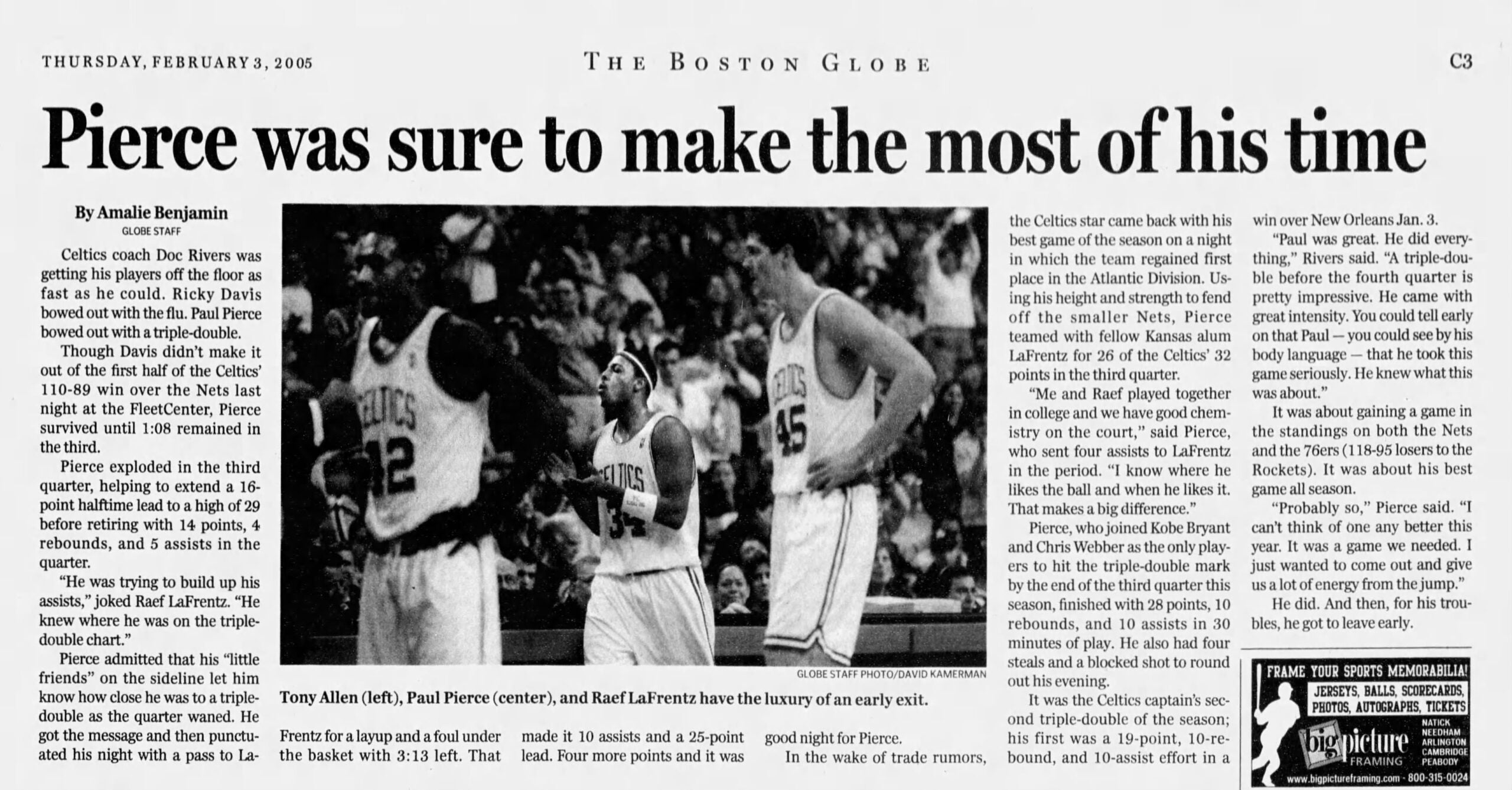 2005 Paul Pierce Boston Globe