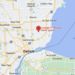 alt = Google Map view showing where Lounge 31 is located in Detroit