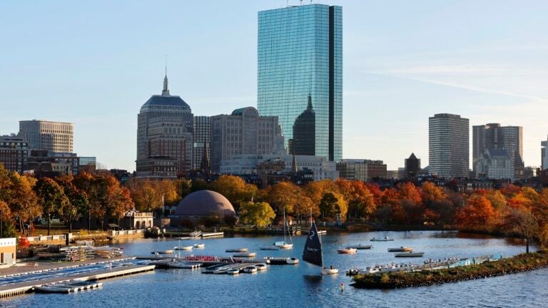 The Back Bay skyline and Charles River.