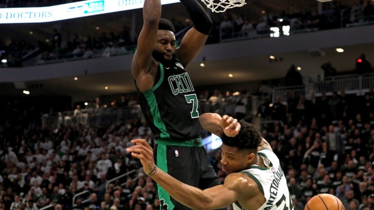 Jaylen Brown Giannis Antetokounmpo make appearance in Super Bowl ad