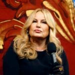 Jennifer Coolidge on stage at the 2023 Hasty Pudding Woman of the Year ceremony.