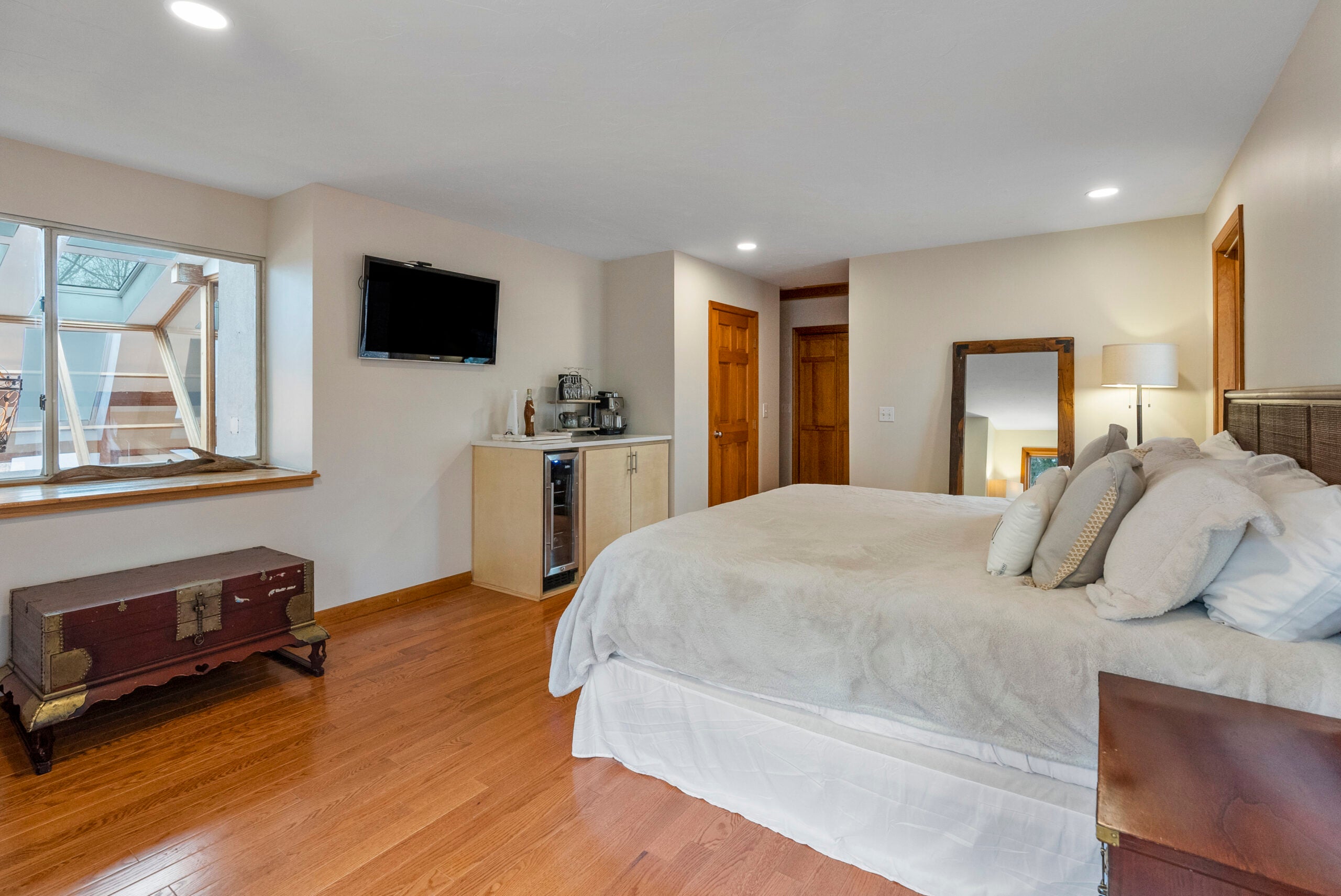 The primary suite bedroom in our home of the week.