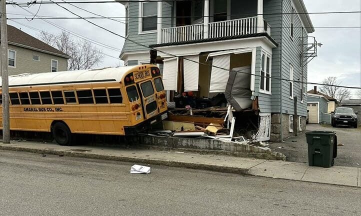 The scene from a Fall River bus crash.