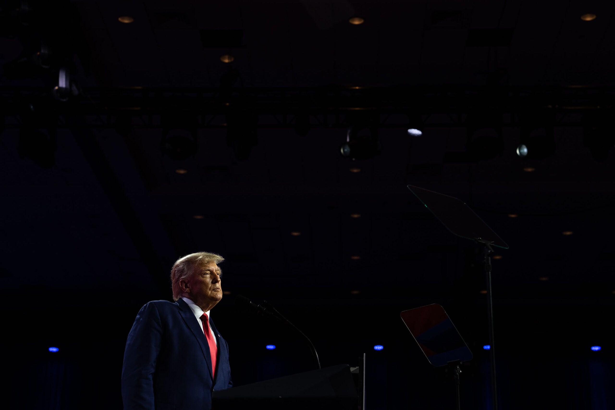 Former President Donald Trump speaks at the Conservative Political Action Conference in National Harbor, Md.