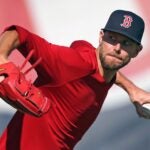 Chris Sale pitching in spring training.