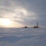 an exploratory drilling camp at the proposed site of the Willow oil project on Alaska's North Slope.