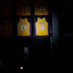 Paul Gasol's jersey being raised by the Lakers.
