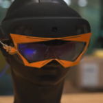 An augmented reality headset outfitted with new technology from MIT that allows X-ray vision.