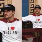 Images of Noah Bacon captured from CSPAN video footage taken on the floor of the Senate Chamber on Jan. 6, 2021. These photos were presented in an FBI document.