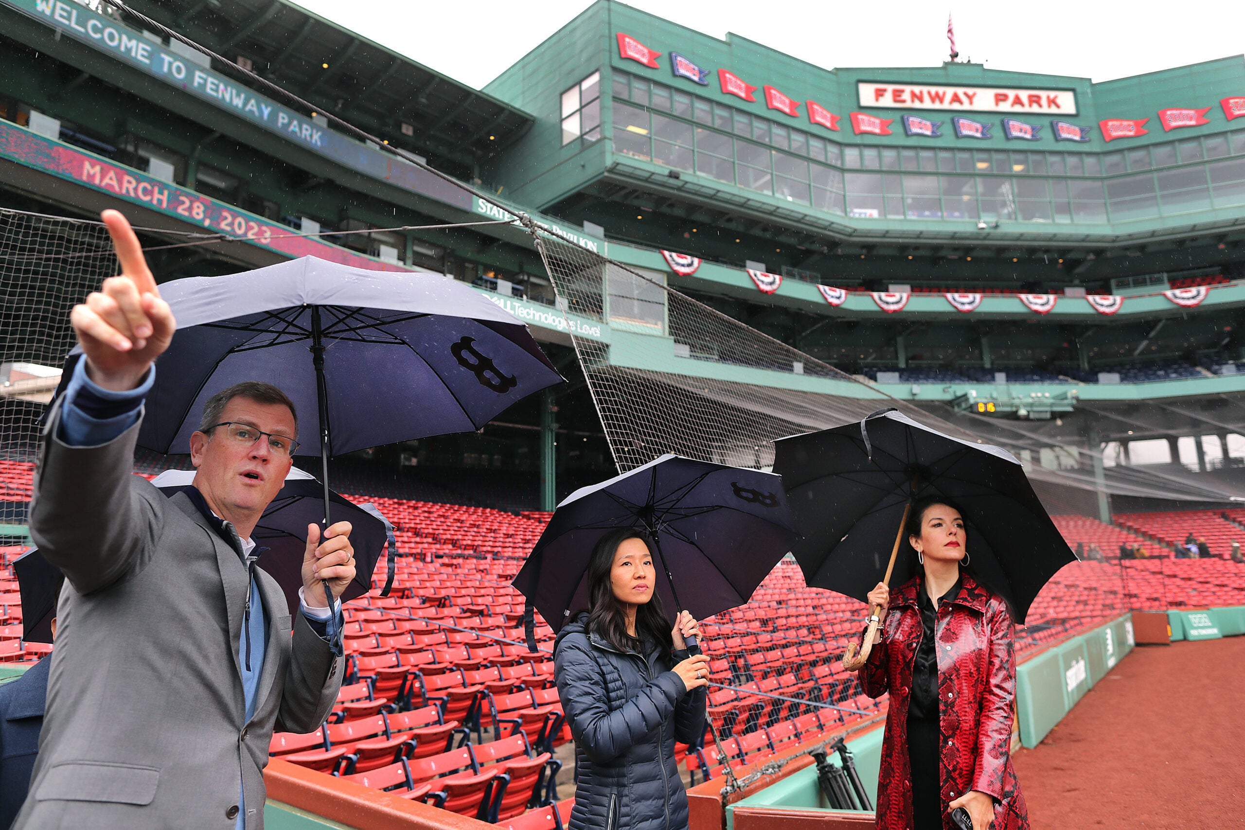 Michelle Wu visits Fenway Park to see renovations.