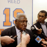 Willis Reed answering questions.