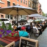 Outdoor dining in the North End