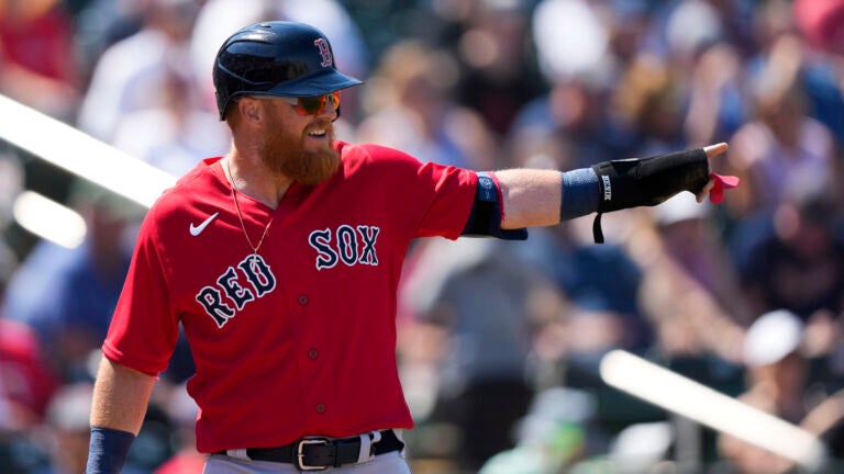 Triston Casas of the Boston Red Sox reacts after walking to drive in  News Photo - Getty Images