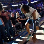Ja Morant in a pregame routine with teammates Jaren Jackson Jr.