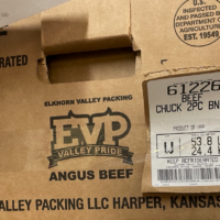 Cardboard packaging of recalled beef products
