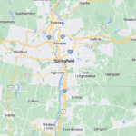 A Google Maps screen capture of Springfield, Massachusetts, and its surrounding area.