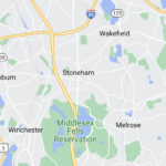 A Google Maps screenshot of Stoneham, Mass. and surrounding towns.