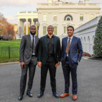 Jaylen Brown, Malcolm Brogdon, and Grant Williams visited the White House on Monday.