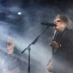Reeves Gabrels, left, and Robert Smith perform during the concert of the English rock band The Cure in Papp Laszlo Budapest Sports Arena in Budapest, Hungary, Wednesday, Oct. 26, 2022.