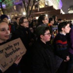 An interfaith rally against antisemitism and white supremacy at the New England Holocaust Memorial in Boston in November 2018.