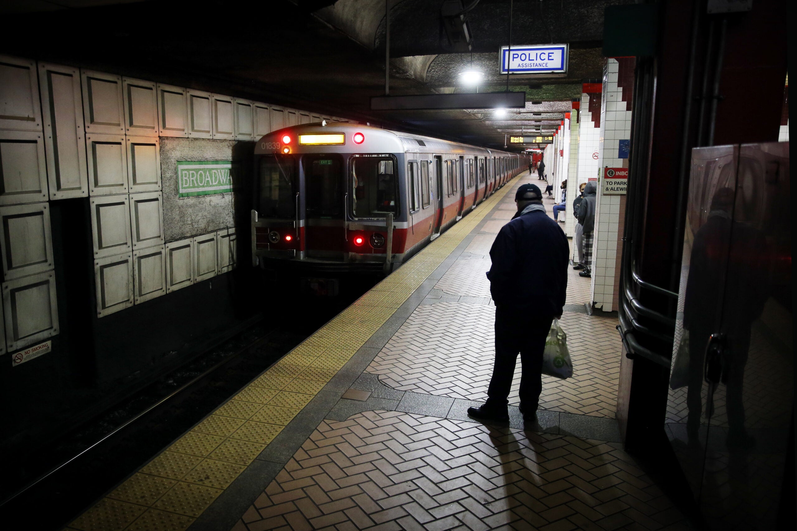 Red Line Train at Broadway Station
