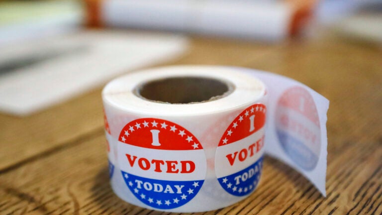 A roll of stickers that read "I Voted Today"