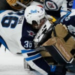 Morgan Barron takes a skate to the face