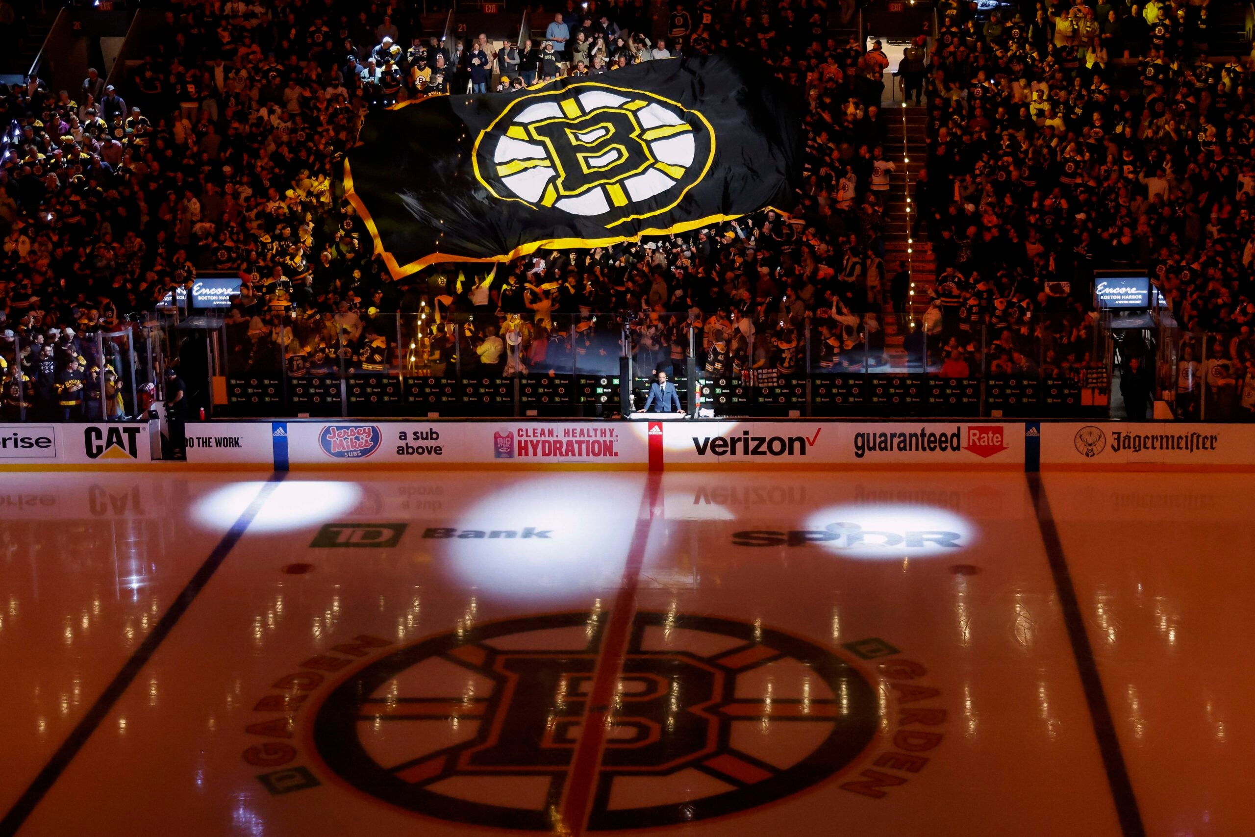 Watch: Sean Collier's family joins Adam McQuaid as fan banner captains for  Bruins' Game 1 vs. Panthers