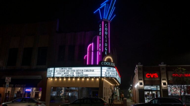 Coolidge Corner Theater marquee at night