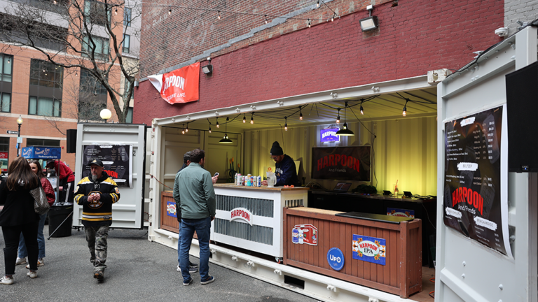 Harpoon beer garden pop-up.