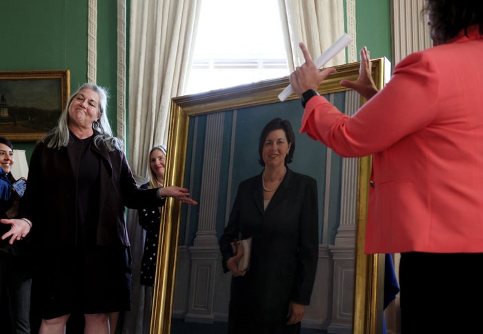Here's why Gov. Healey has an empty frame hanging in the Statehouse