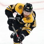 Matt Grzelcyk plays against the Tampa Bay Lightning