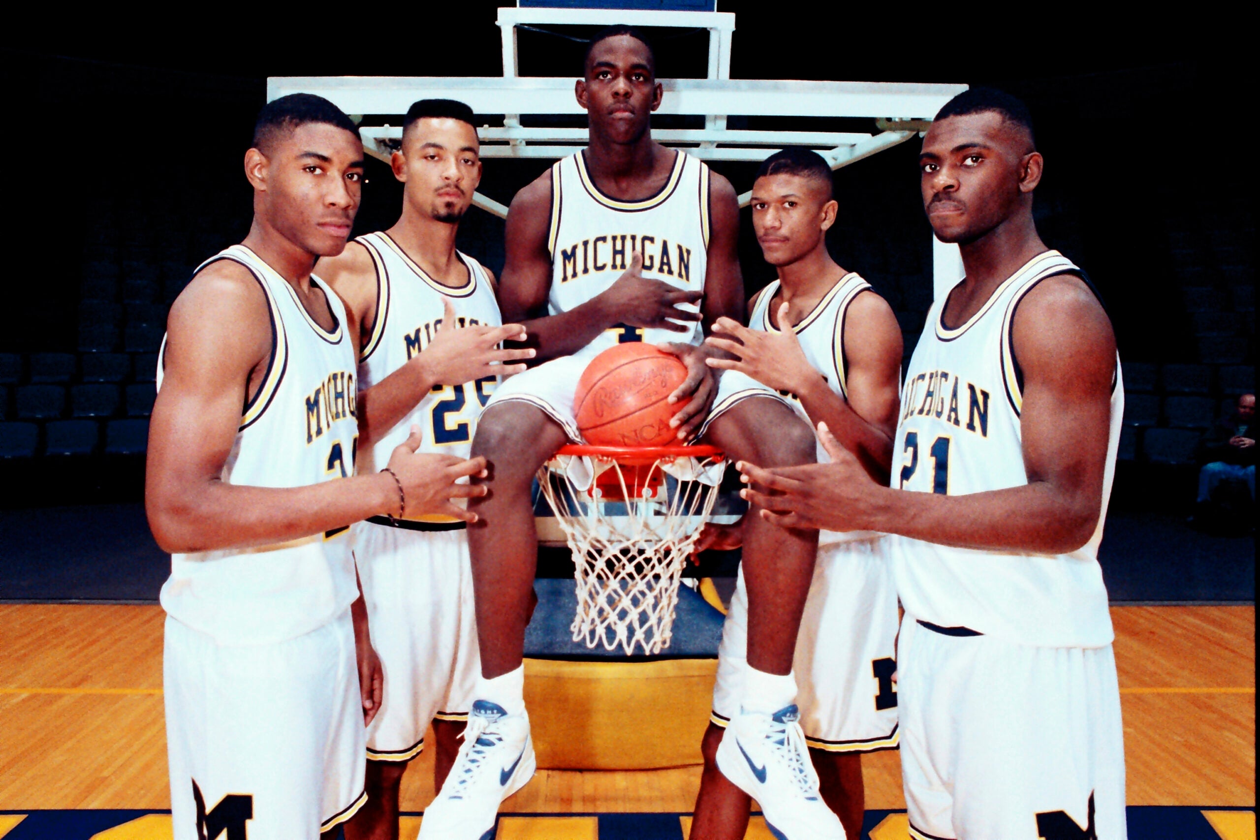 The Fab Five Michigan basketball team.