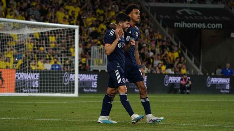 GOAL  Polster scores his first in a Revolution jersey after give