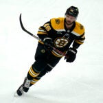 Boston Bruins center David Krejci (46) during an NHL hockey game, Tuesday, March 21, 2023, in Boston.