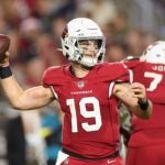 Quarterback Trace McSorley #19 of the Arizona Cardinals throws a pass during the NFL game at State Farm Stadium on December 25, 2022 in Glendale, Arizona. The Buccaneers defeated the Cardinals 19-16 in overtime.