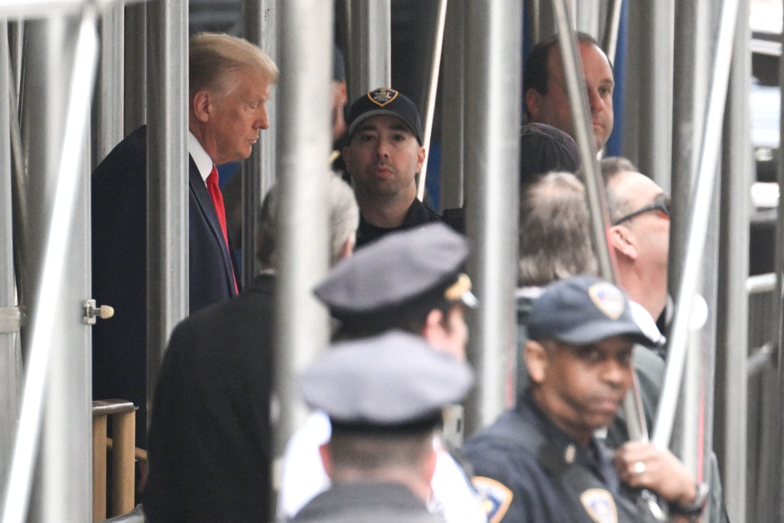 An appearance inside the courtroom at previous president Donald Trump's arraignment 10 Trumpleavescourthous 642c8a5769ec6 scaled