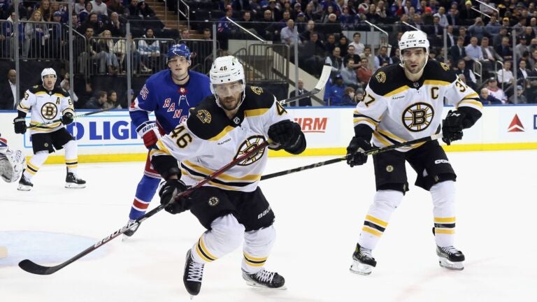 For now, the Bruins are proceeding as if Patrice Bergeron and David Krejci won't be returning.